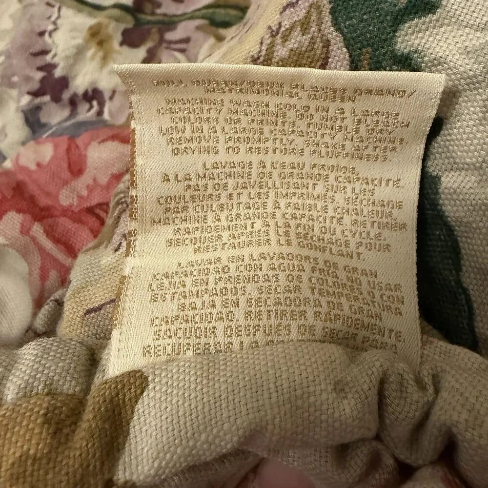 Rare Vintage Ralph Lauren Surrey Garden Full/Queen Comforter White Label